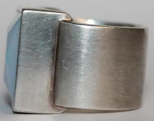 Dicker schwerer 925er Silber Ring mit Opalglas - Esprit XXL Schmuck - Milleartifex