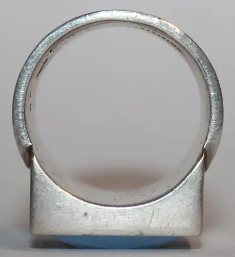 Dicker schwerer 925er Silber Ring mit Opalglas - Esprit XXL Schmuck - Milleartifex
