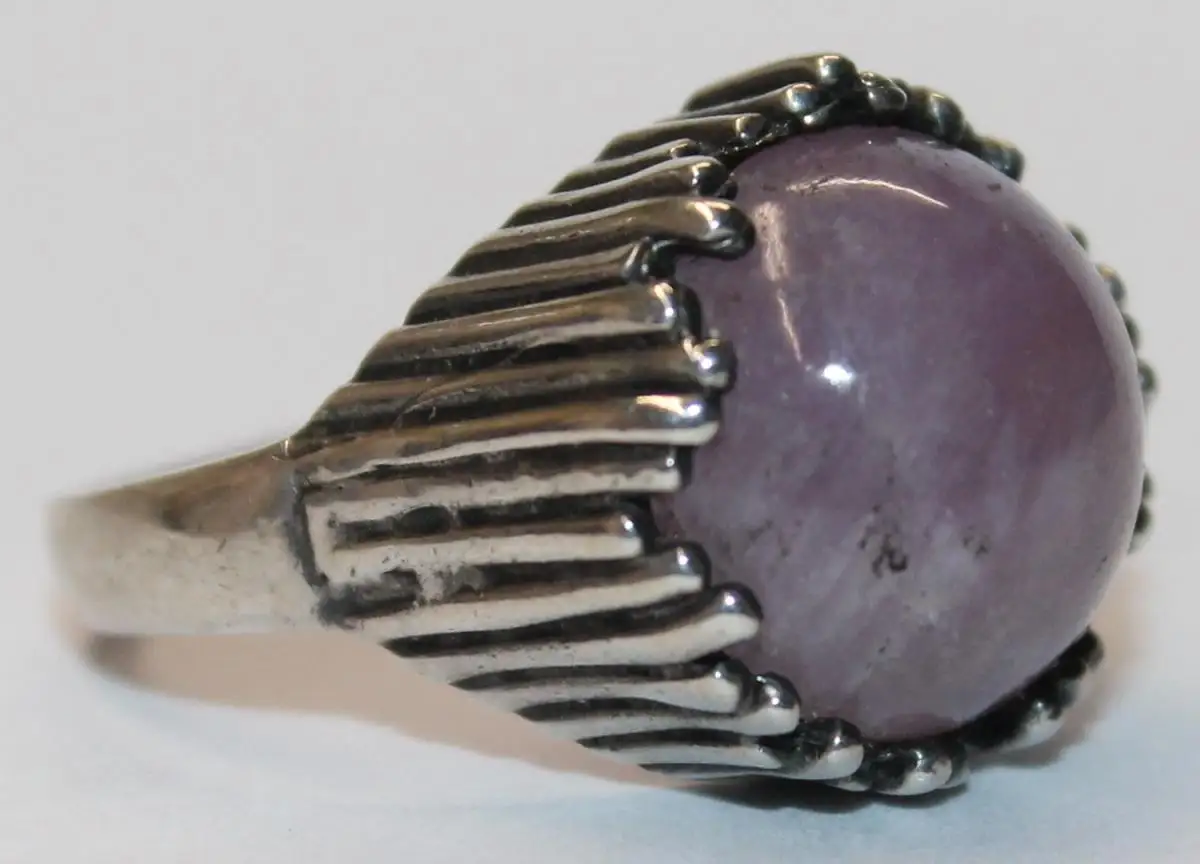 Antiker 835er Silber Ring mit Amnethyst - Modernist um 1920 / 1930 - Art Deco Antikschmuck - Milleartifex 1
