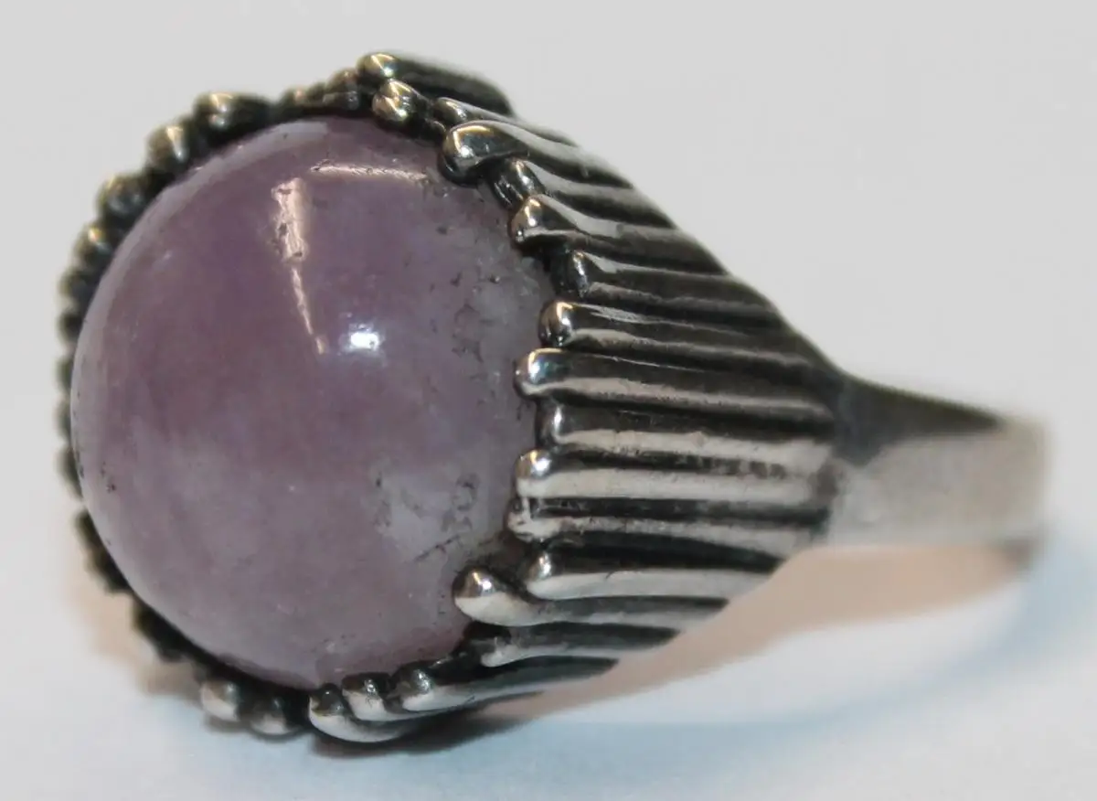 Antiker 835er Silber Ring mit Amnethyst - Modernist um 1920 / 1930 - Art Deco Antikschmuck - Milleartifex 2