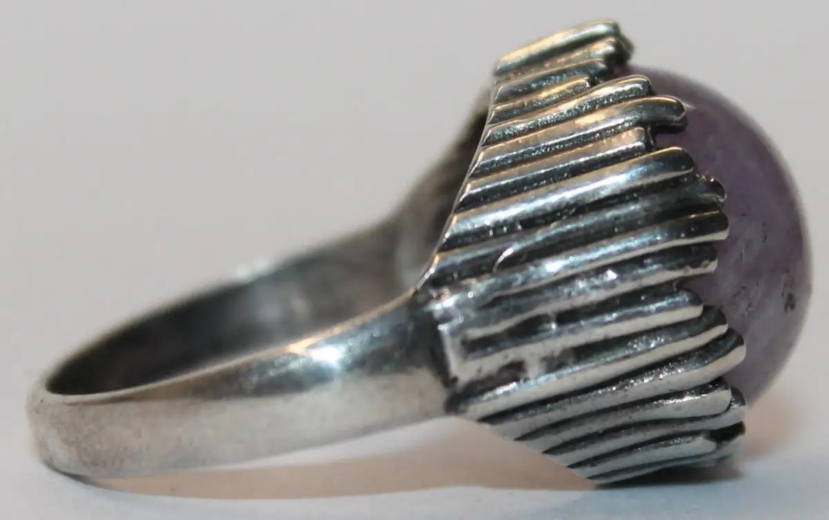 Antiker 835er Silber Ring mit Amnethyst - Modernist um 1920 / 1930 - Art Deco Antikschmuck - Milleartifex 3