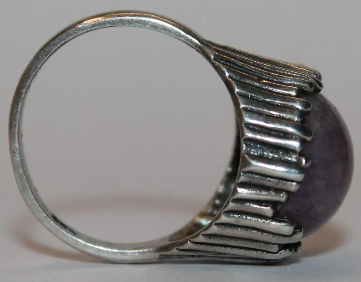 Antiker 835er Silber Ring mit Amnethyst - Modernist um 1920 / 1930 - Art Deco Antikschmuck - Milleartifex 6