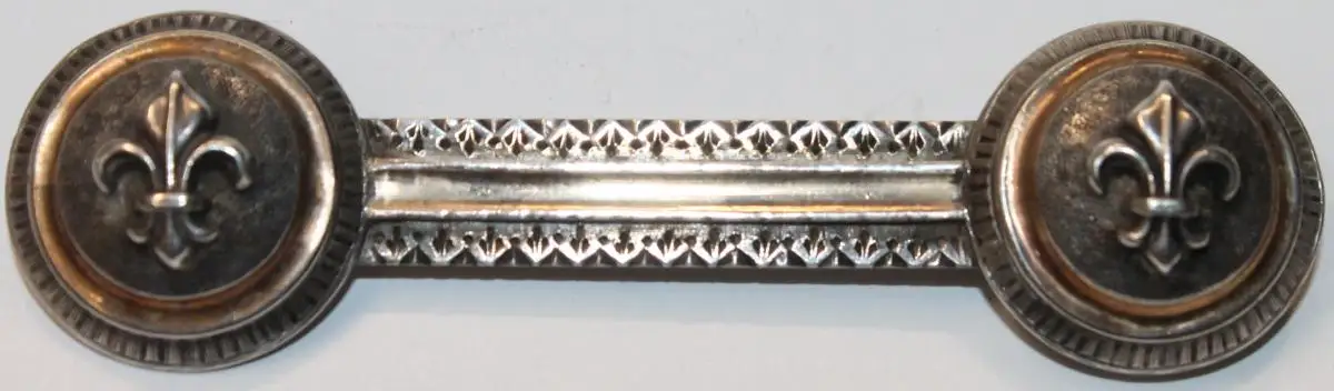 Große unikate Biedermeier Silber Brosche mit Goldverzierungen und französichen Lilien - Antikschmuck um 1840 / 1860 - Milleartifex 0