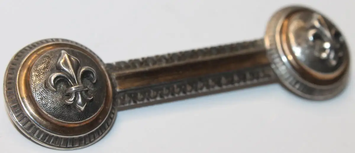 Große unikate Biedermeier Silber Brosche mit Goldverzierungen und französichen Lilien - Antikschmuck um 1840 / 1860 - Milleartifex 1