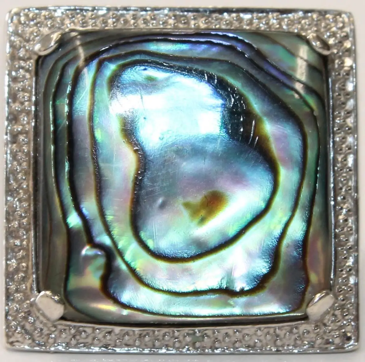 Großer massiver 925er Silber Ring mit Abalone / Seeopal - XXL Schmuck 0