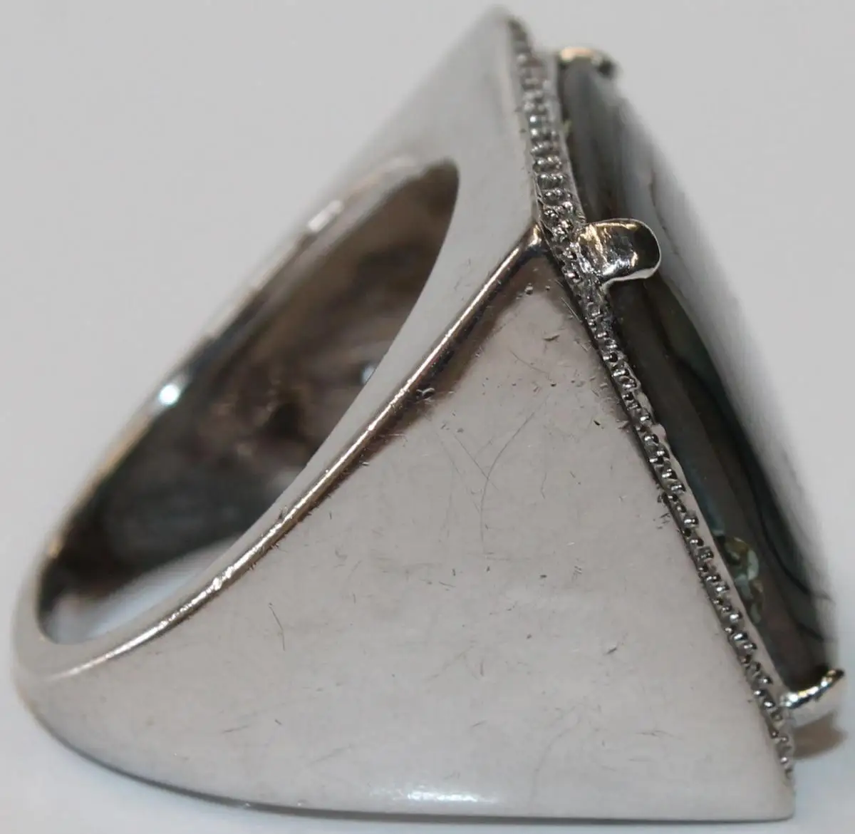 Großer massiver 925er Silber Ring mit Abalone / Seeopal - XXL Schmuck 3
