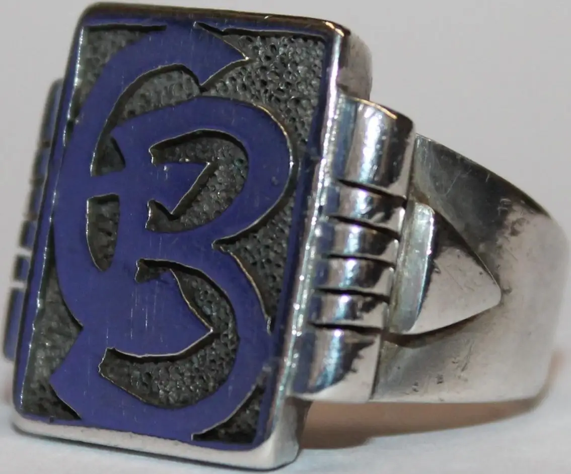 Solider großer 900er Silber Ring / Siegelring mit EB Monogramm - Antikschmuck um 1920 - Milleartifex 1