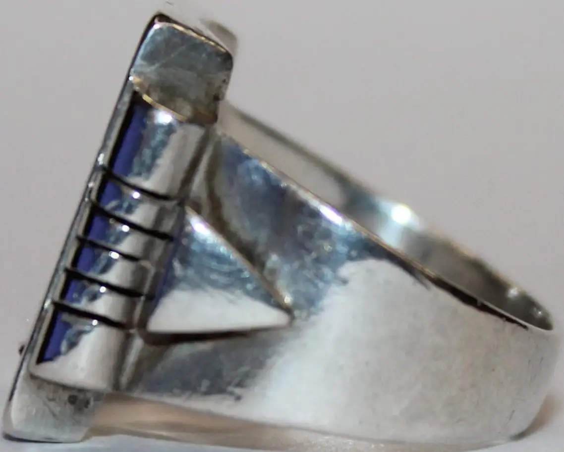 Solider großer 900er Silber Ring / Siegelring mit EB Monogramm - Antikschmuck um 1920 - Milleartifex 3