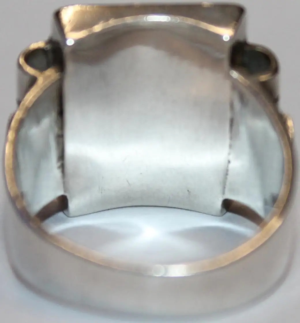 Solider großer 900er Silber Ring / Siegelring mit EB Monogramm - Antikschmuck um 1920 - Milleartifex 5