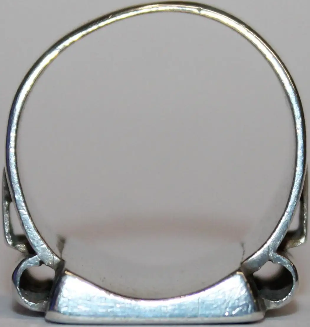 Solider großer 900er Silber Ring / Siegelring mit EB Monogramm - Antikschmuck um 1920 - Milleartifex 6