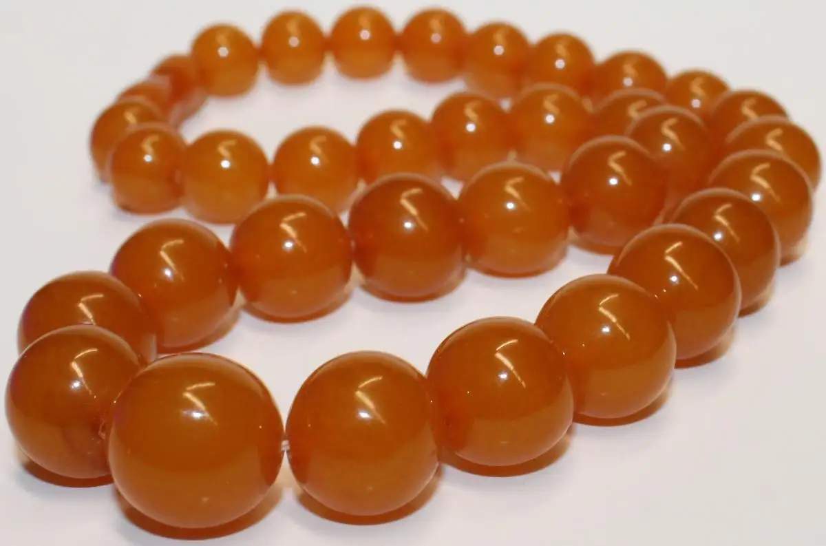 Dicke Bernstein Halskette / Perlenkette / Collier - Art Deco Antikschmuck 2