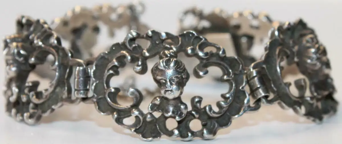 Bartel & Sohn Armband m. Engel 925er Silber Schmuck - 18,5 cm / 51,15 g 0