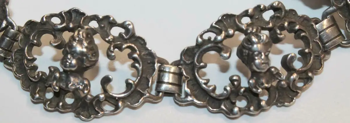 Bartel & Sohn Armband m. Engel 925er Silber Schmuck - 18,5 cm / 51,15 g 2
