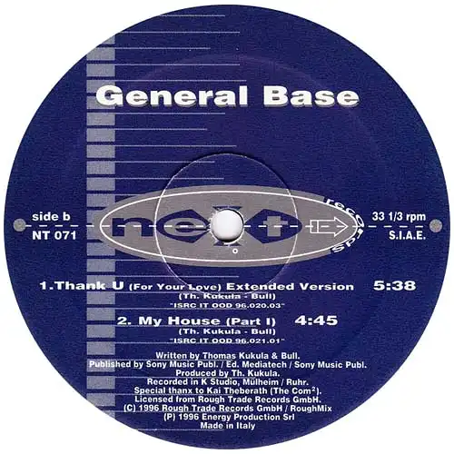 12inch - General Base Thank U - For Your Love