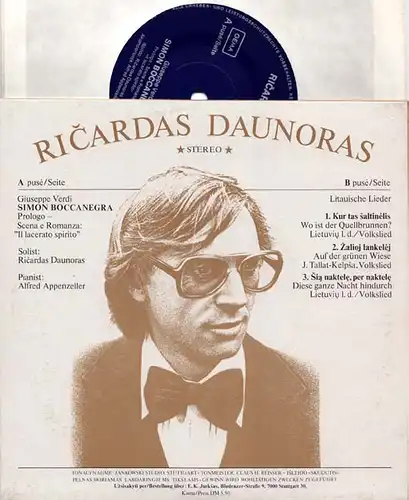 7inch - Daunoras, Ricardas Simon Boccanegra / Litauische Lieder