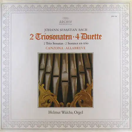 LP - Bach, Johann Sebastian 2 Triosonaten - 4 Duette / Canzona - Allabreve