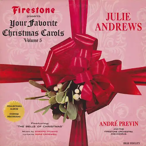 LP - Andrews, Julie with Andre Previn And The Firestone Orchestra And Your Favorite Christmas Carols, Volume 5