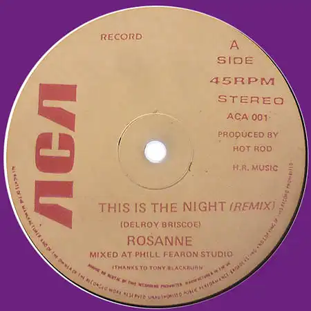 12inch - Rosanne & Dallas Crew This Is The Night