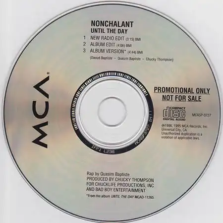 CD:Single - Nonchalant Until The Day