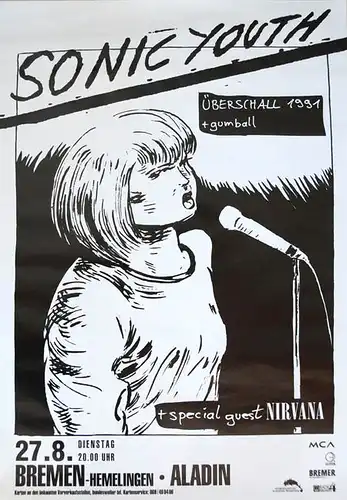 Memorabilia - Sonic Youth / Nirvana Concert Poster