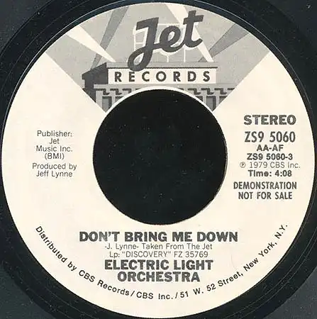 7inch - Electric Light Orchestra Don&#039;t Bring Me Down