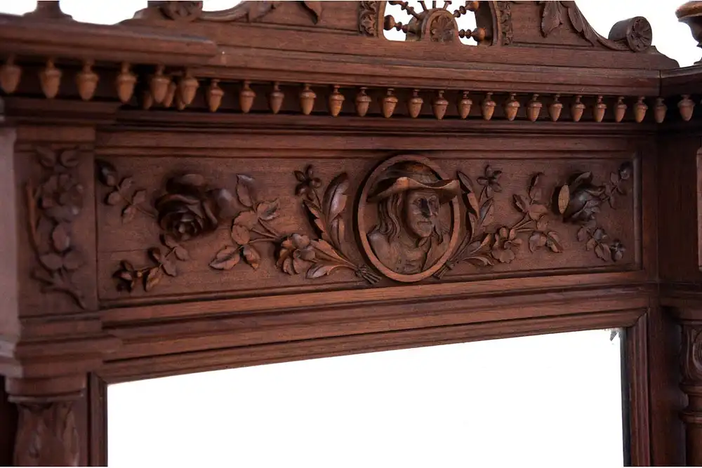 Geschnitztes antikes Schlafzimmer, Frankreich, um 1880. 6