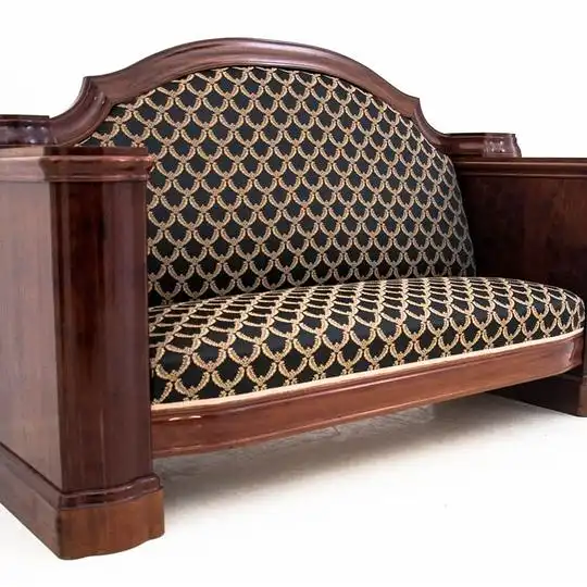 Dieses Produkt ist nur einmal verfügbar. Versand ist kostenlos.  Antikes Sofa - Chaiselongue vom Anfang des 20. Jahrhunderts. Die Möbel sind in sehr gutem Zustand, nach professioneller Renovierung wurde die Chaiselongue mit einem neuen Stoff bezogen... 2