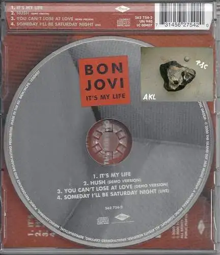Bon Jovi, Its my life, Single CD