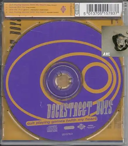 Backstreet boys, quite playing games, with my heart, Single CD