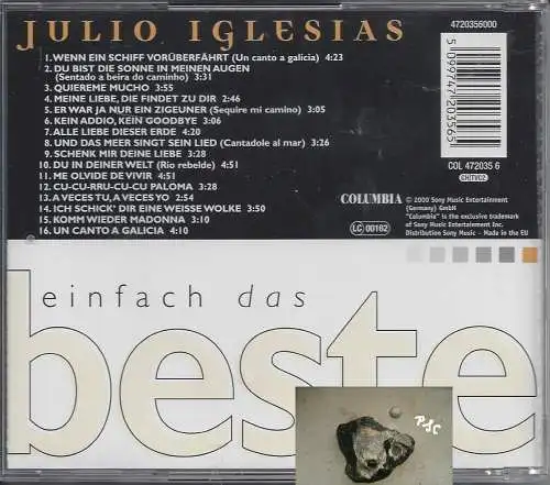 Julio Iglesias, einfach das beste, CD