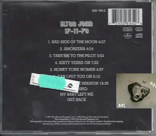 Elton John, 17-11-70, CD
