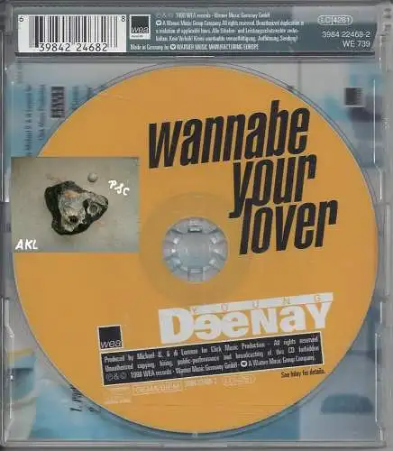 Young Deenay, Wannabe Your Lover, Single CD