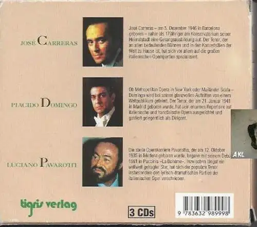 Jose Carreras, Piacido Domingo, Luciano Pavarotti, CD