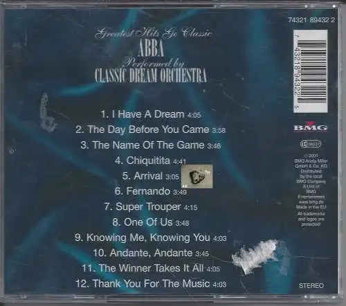 Greatest Hits Go Classic ABBA, Classic dream orchestra, CD