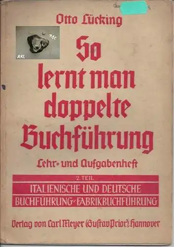 Otto Lücking: So lernt man doppelte Buchführung, Teil 2. 