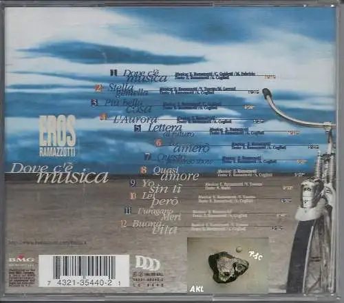 Eros Ramazzotti, Dove ce musica, CD