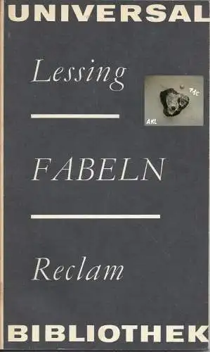 Lessing: Fabeln, Lessing, Reclam. 