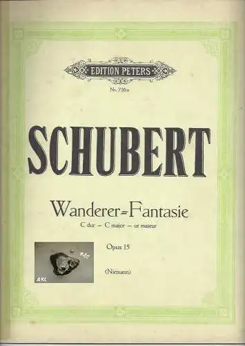 Schubert: Wanderer Fantasie, C dur, Opus 15, Edition Peters Nr. 716a.