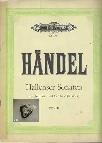 Händel: Hallenser Sonaten für Querflöte, Cembalo, Klavier, Nr. 4554. 