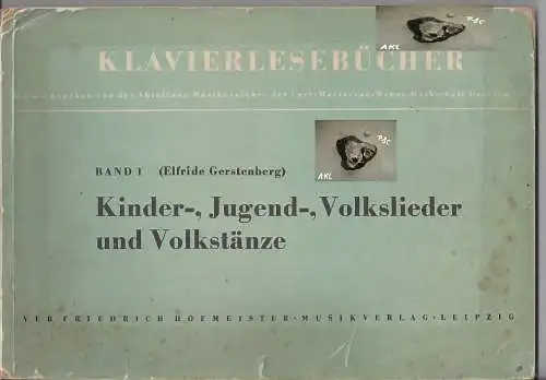 Gerstenberg: Kinder-, Jugend-, Volkslieder, Volkstänze, Klavier. 