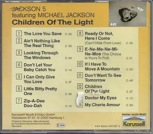 The Jackson, Michael Jackson, Children of the light, CD