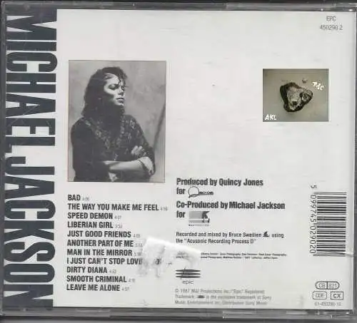 Michael Jackson, Bad, CD