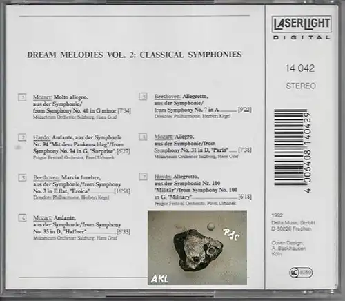 Dream Melodies, Vol 2, Classical Symphonies, CD