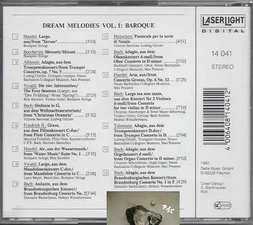 Dream Melodies, Vol 1, Baroque, CD