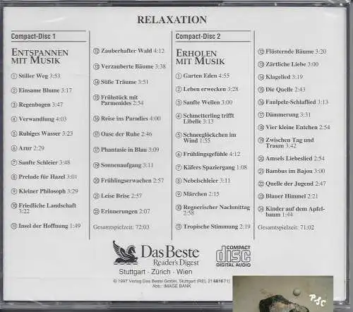 Relaxation, Entspannen mit Musik, CD