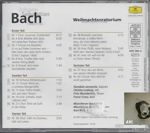 Johann Sebastian Bach, Weihnachtsoratorium, CD