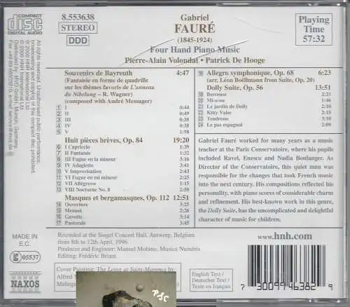 Gabriel Faure, Four Hand Piano Music, CD
