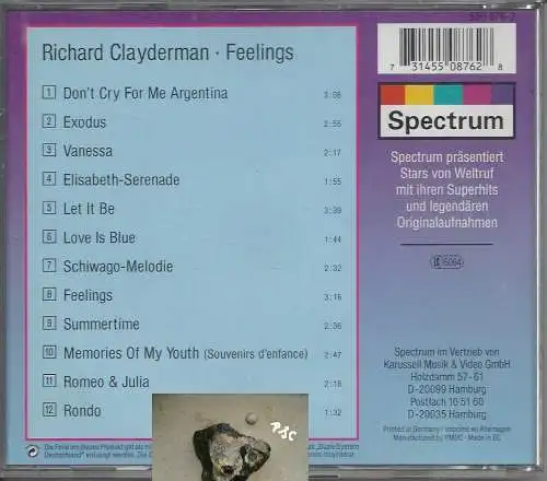 Richard Clayderman, Feelings, Klavier, CD