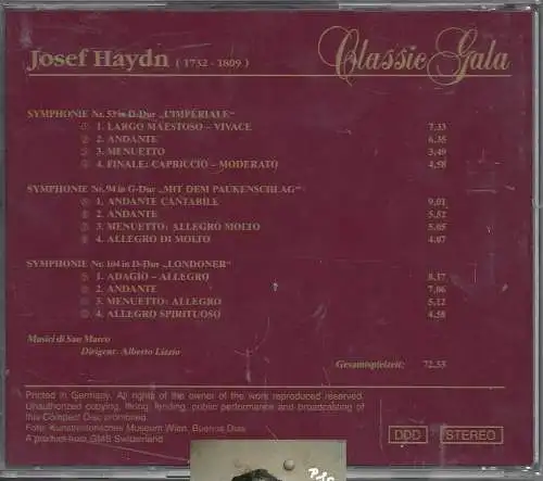 Classic Gala, Haydn, Symphnie Nr. 53 in D-Dur, CD