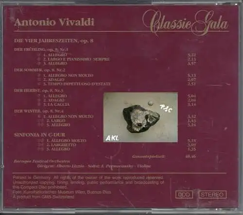 Classic Gala, Vivaldi, Die vier Jahreszeiten, Op. 8 Nr. 1, CD